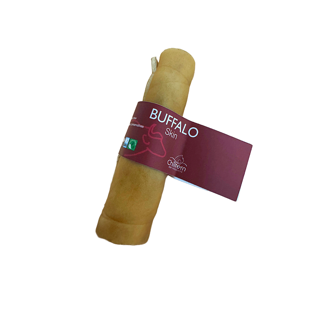 Air dried buffalo roll chew for dogs.