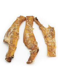 Three natural beef paddywack dog chews side by side high protein low fat long lasting treat for teeth and gums.
