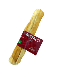 Natural buffalo roll dog chew.