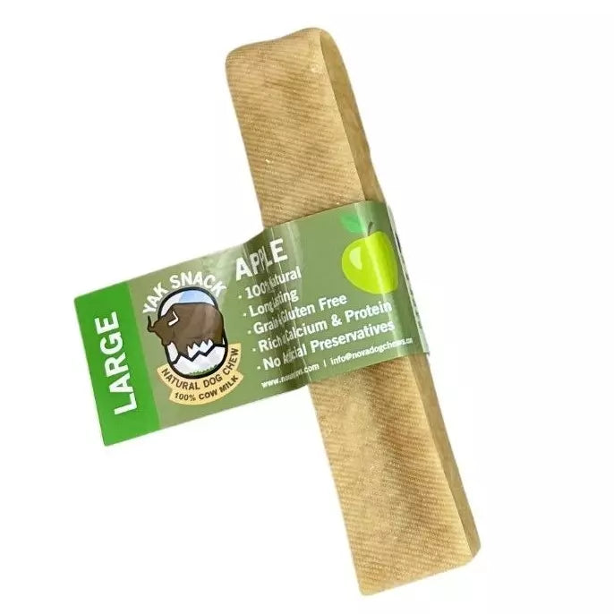 Large premium apple natural-yak-chew dog treat long-lasting for dental health.