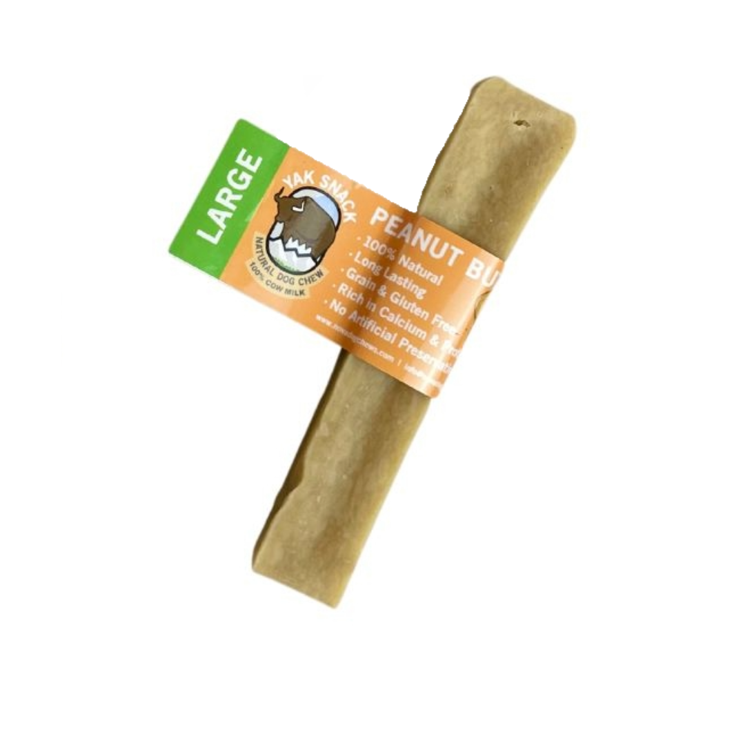 Premium large peanut-butter natural-yak-chew long-lasting dog chew.