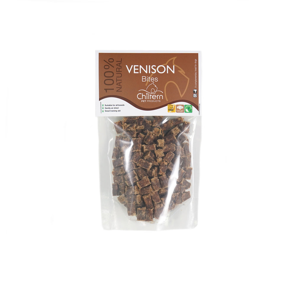 High-quality venison bites natural dog treats pack.