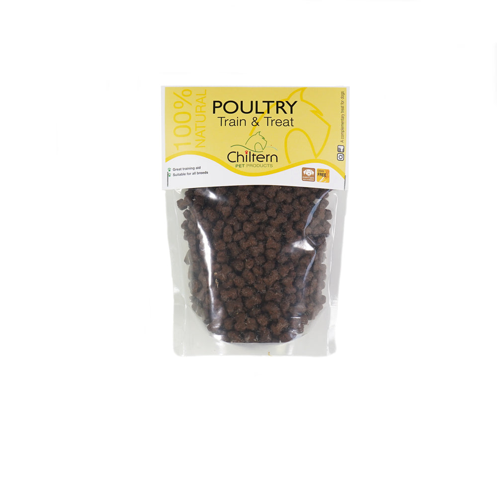 Pack of premium poultry training treats for dogs.