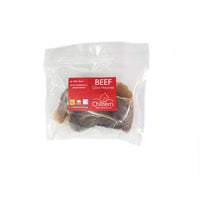Pack of natural cow hooves dog chews high protein low fat air dried treats for long lasting chewing and dental health.