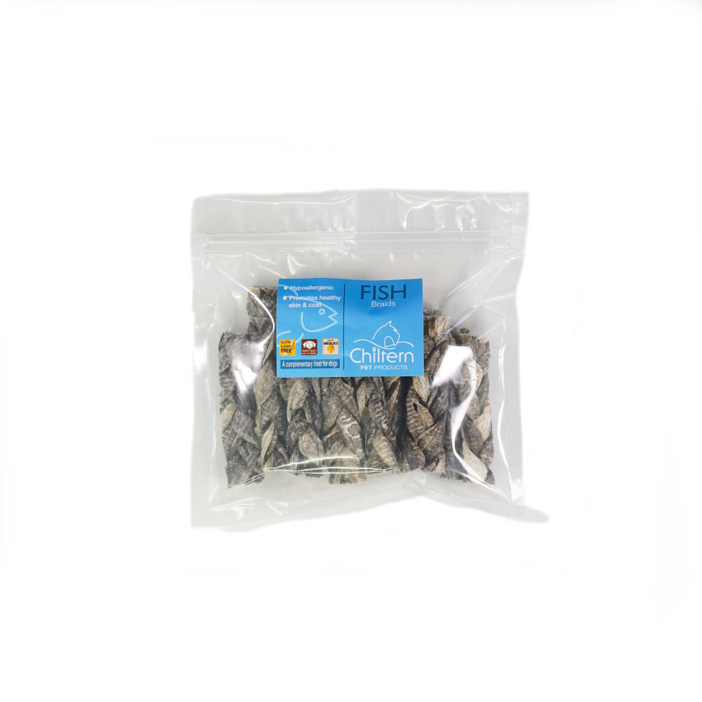 High-quality air-dried fish braids natural dog treat pack.